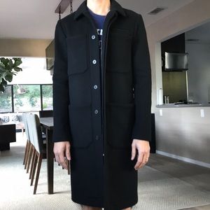 Duckie Brown. Made in NY. Black wool coat
